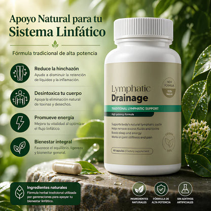 Cápsulas de Drenaje Linfático Natural | Reduce Hinchazón y Retención de Líquidos  |  60 cápsulas