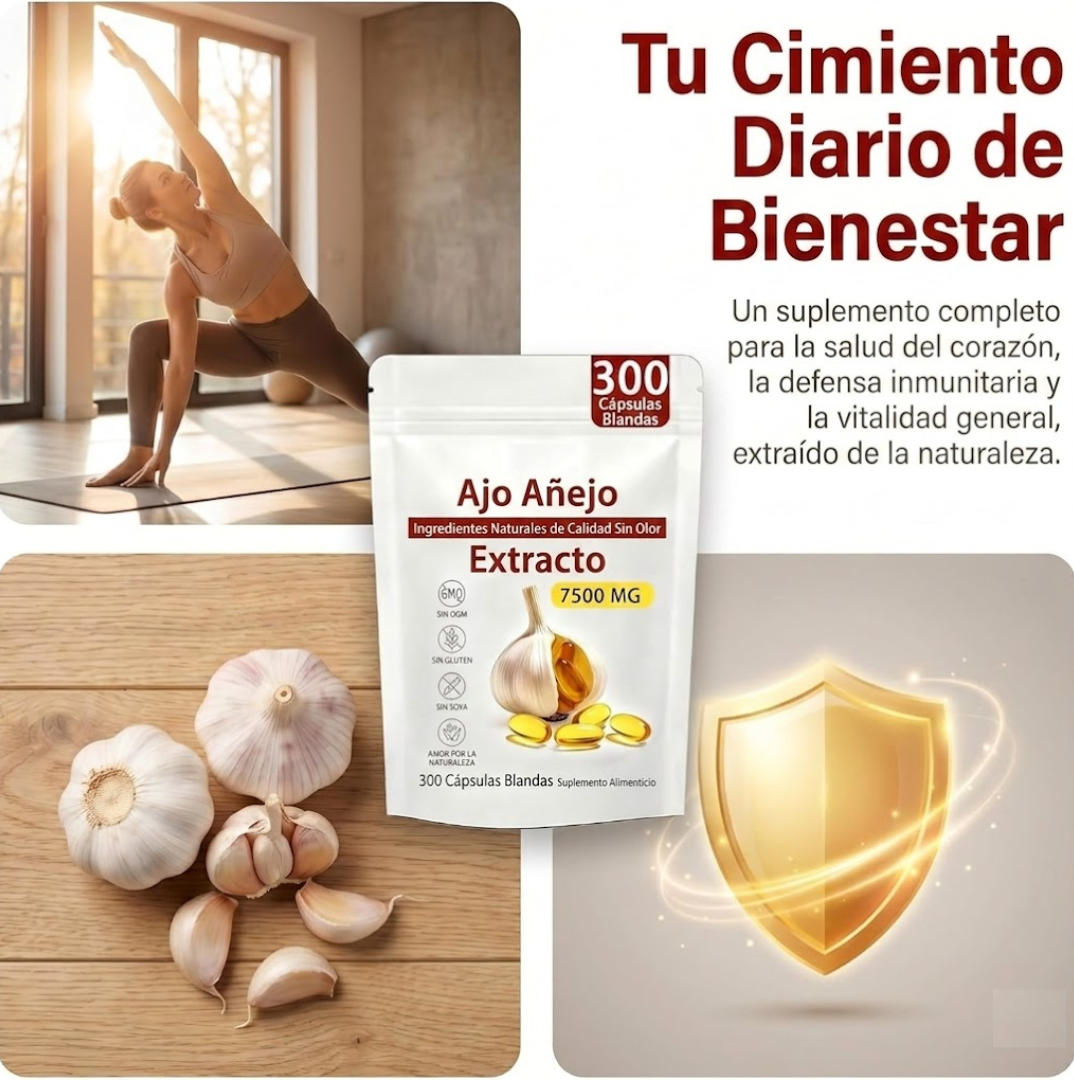Ajo añejado extracto🧄❤️ Apoyo Cardíaco 100% Natural Sin Olor.