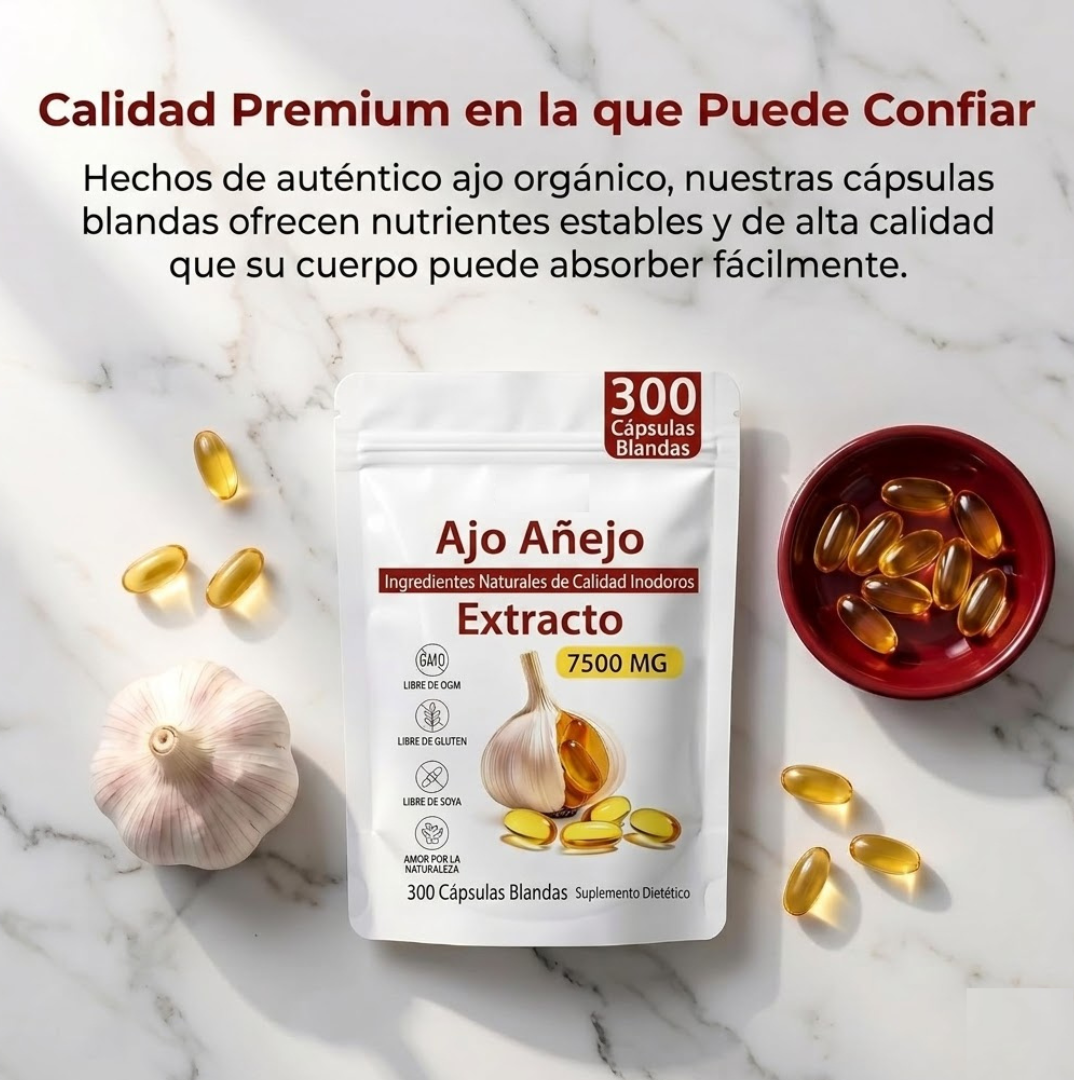 Ajo añejado extracto🧄❤️ Apoyo Cardíaco 100% Natural Sin Olor.
