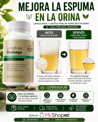 Suplemento Drenaje Linfatico | Reduce Hinchazón y Retención de Líquidos | 60 cápsulas